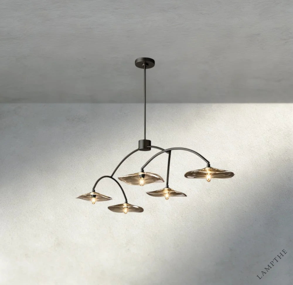 Lily Smoke Glass Linear Chandelier