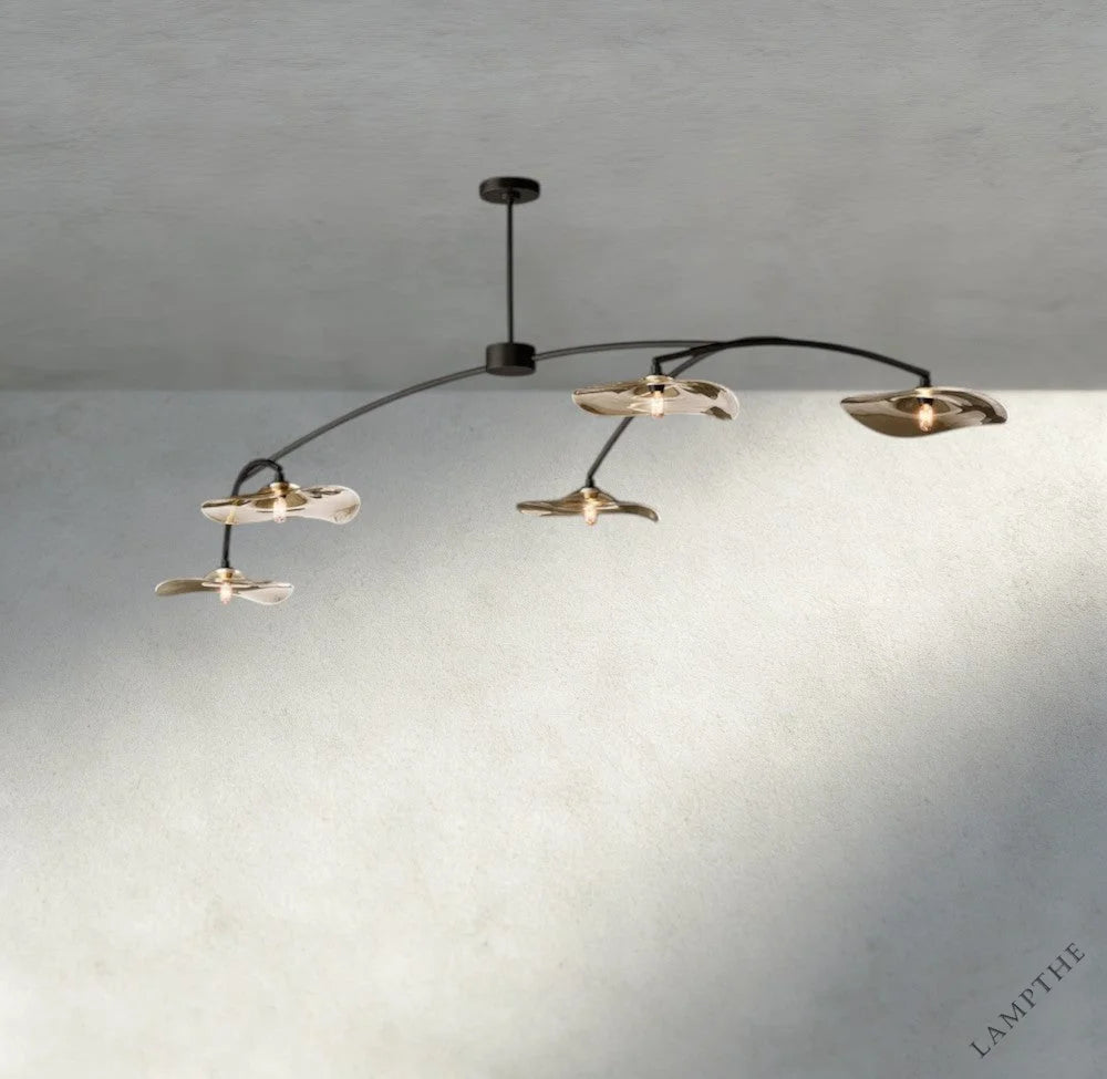 Lily Smoke Glass Linear Chandelier