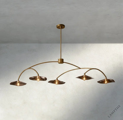 Lily Smoke Glass Linear Chandelier
