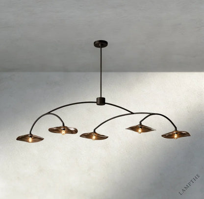 Lily Smoke Glass Linear Chandelier