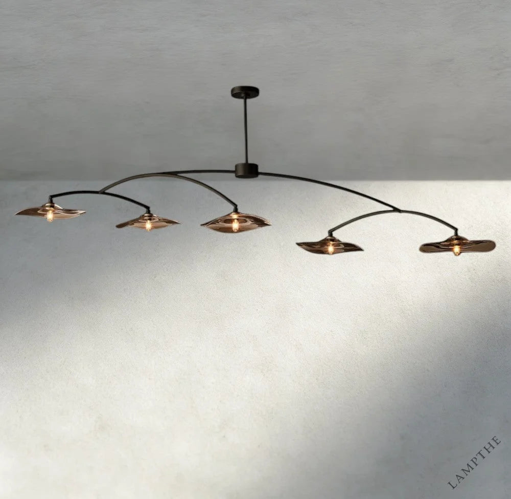 Lily Smoke Glass Linear Chandelier