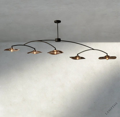 Lily Smoke Glass Linear Chandelier