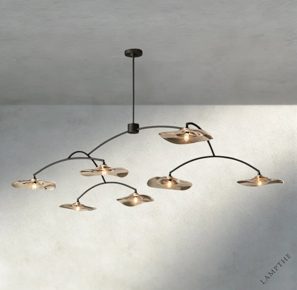 Lily Smoke Glass Round Chandelier