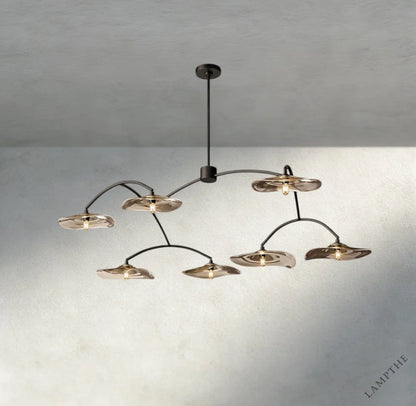 Lily Smoke Glass Round Chandelier