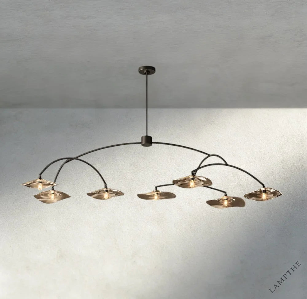 Lily Smoke Glass Round Chandelier