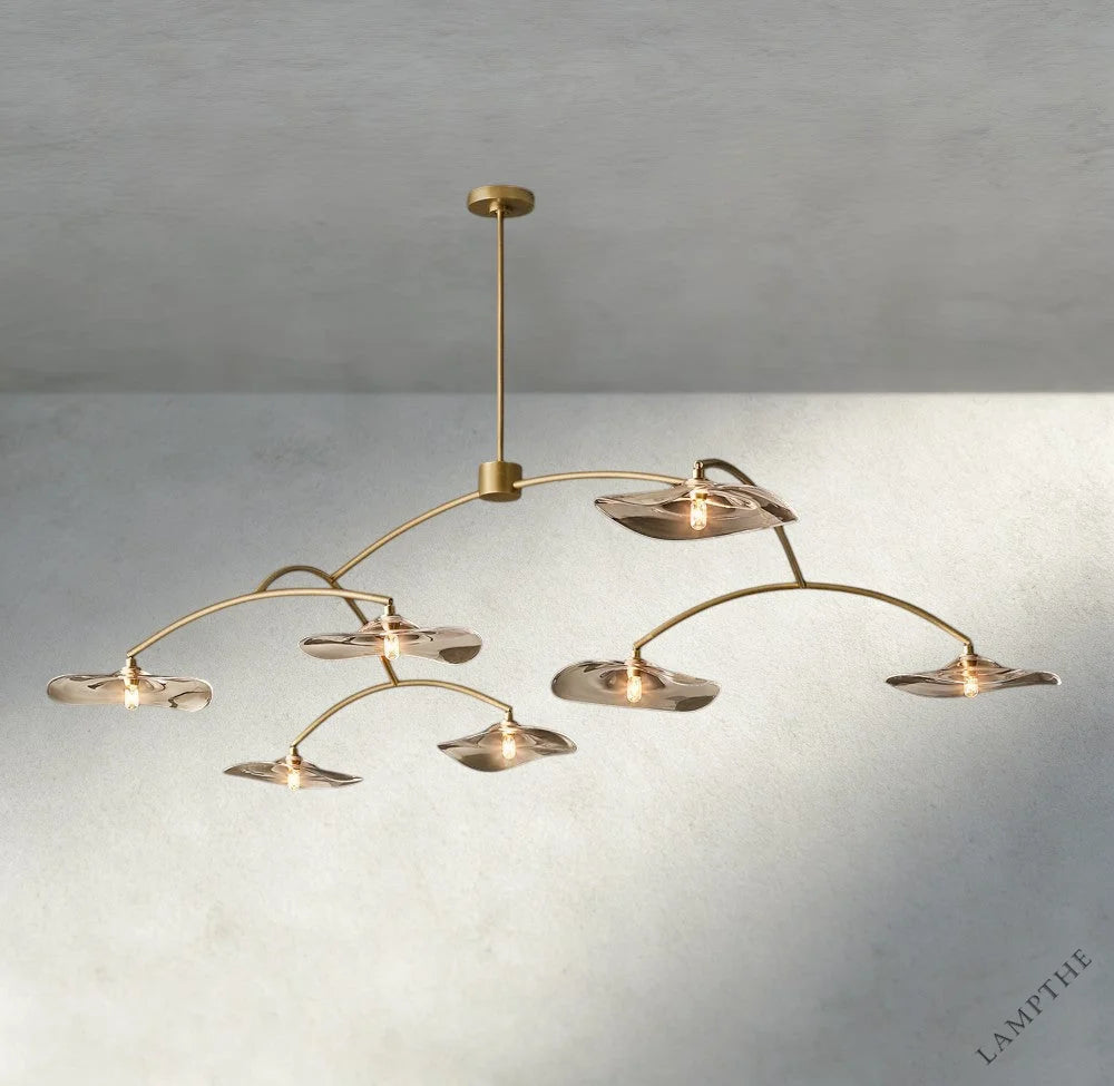 Lily Smoke Glass Round Chandelier