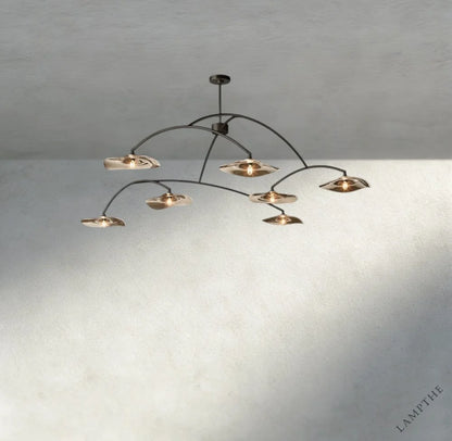 Lily Smoke Glass Round Chandelier