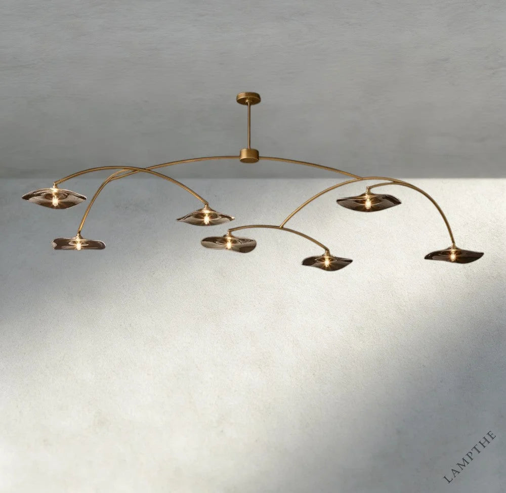 Lily Smoke Glass Round Chandelier