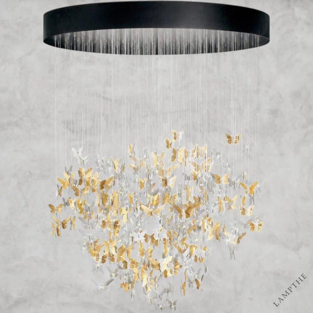 Golden Luster Lladro Niagara Chandelier 78"