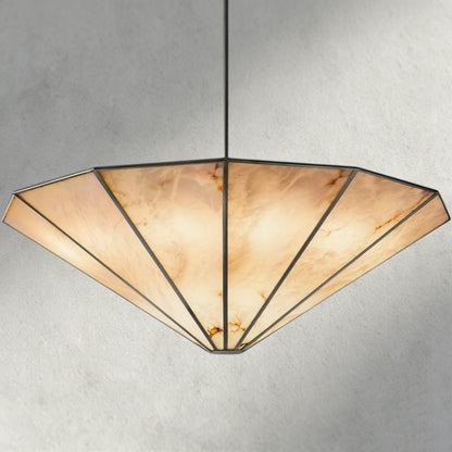 60" / Bronze Lucette Alabaster Round Chandelier
