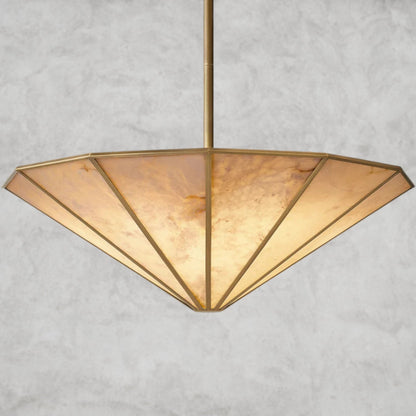 48" / Brass Lucette Alabaster Round Chandelier