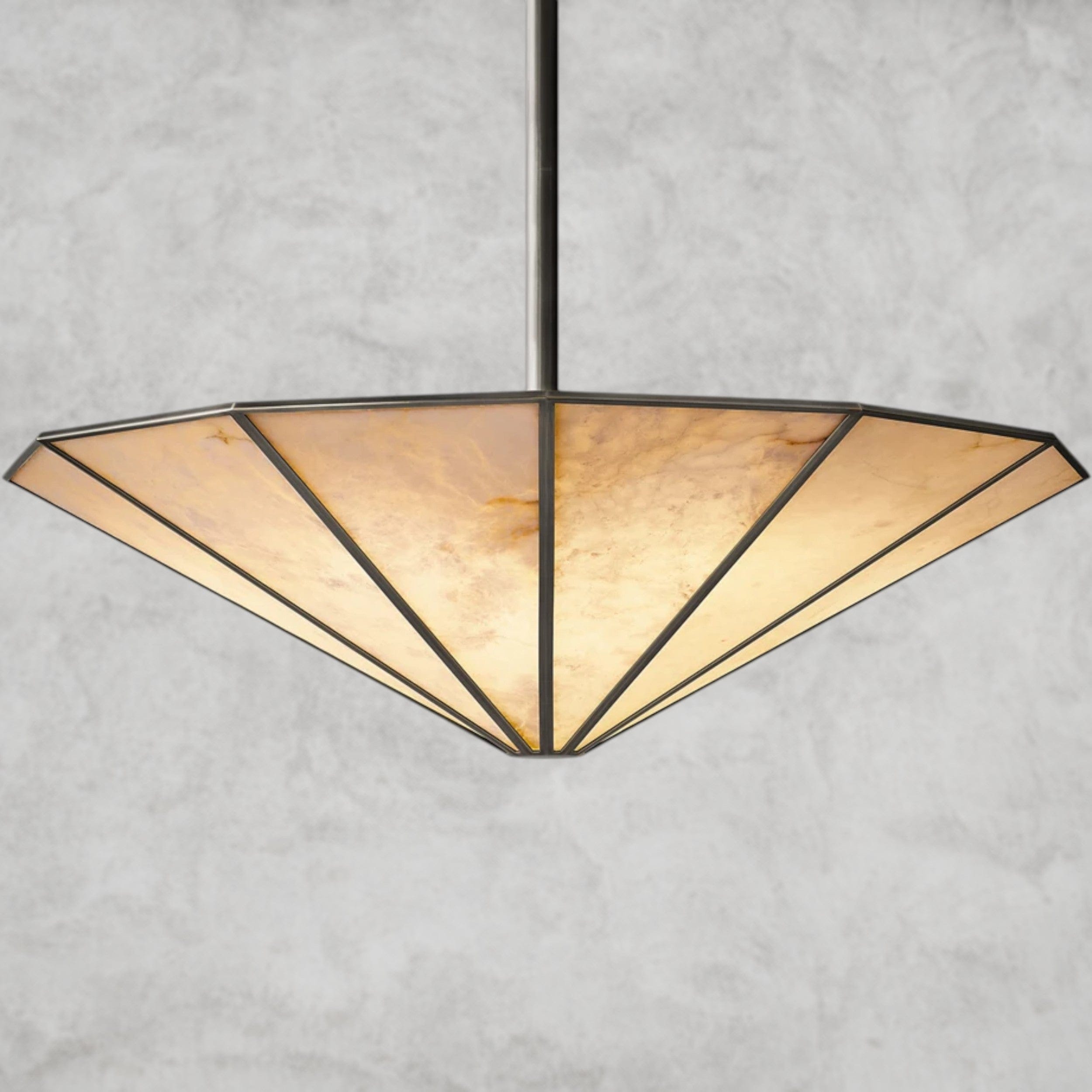 36" / Bronze Lucette Alabaster Round Chandelier