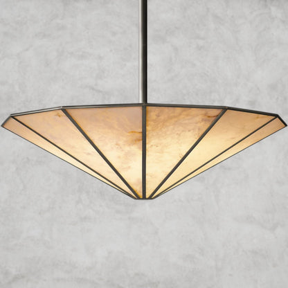 36" / Bronze Lucette Alabaster Round Chandelier