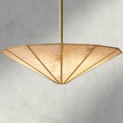 36" / Brass Lucette Alabaster Round Chandelier
