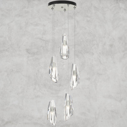 5 Light / Niclel Luma Round Chandelier