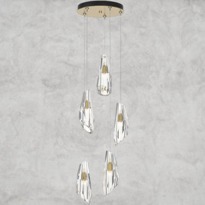 5 Light / Brass Luma Round Chandelier