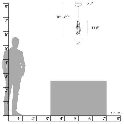 1 Light / Black Luma Round Chandelier