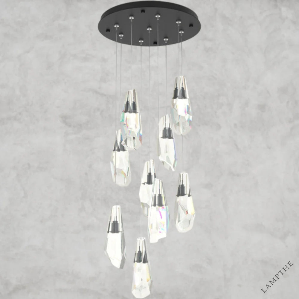 9 Light / Black Luma Round Chandelier