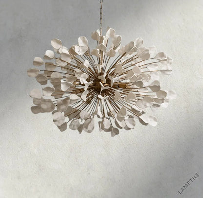 BRASS / IVORY Lunaria Ceramic Chandelier