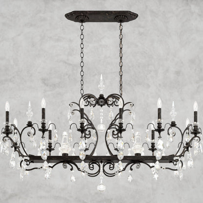 Black / Clear Heritage Crystal Lustre en cristal Renaissance 56"