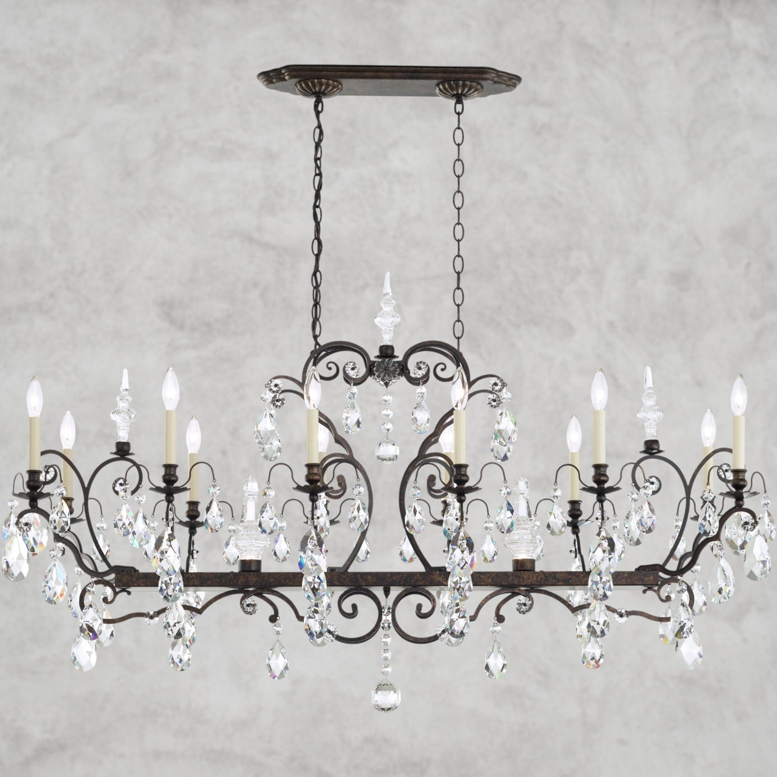 Heirloom Bronze / Clear Heritage Crystal Lustre en cristal Renaissance 56"