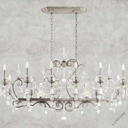 Antique Silver / Clear Heritage Crystal Lustre en cristal Renaissance 56"
