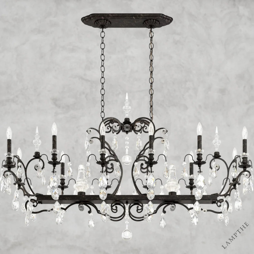 Black / Clear Heritage Crystal Lustre en cristal Renaissance 56"