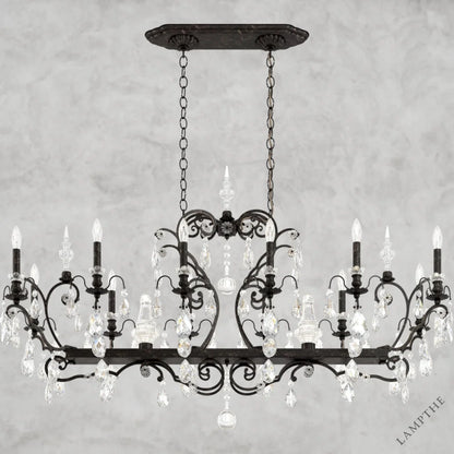 Black / Clear Heritage Crystal Lustre en cristal Renaissance 56"