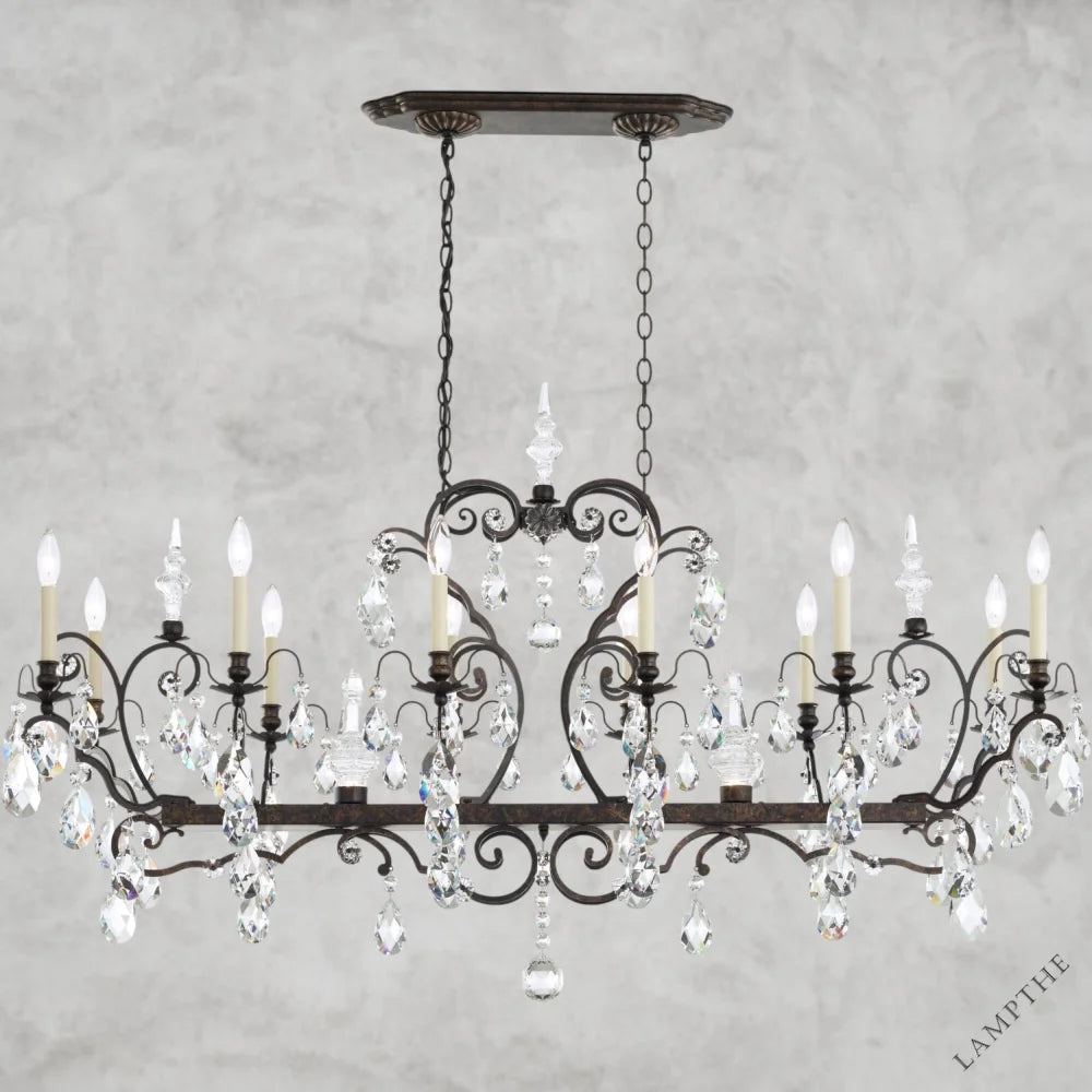 Heirloom Bronze / Clear Heritage Crystal Lustre en cristal Renaissance 56"