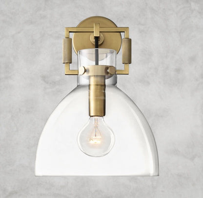 MACHINIST GLASS CLOCHE SCONCE 8", 10"