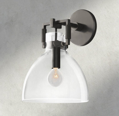 8" / Bronze MACHINIST GLASS CLOCHE SCONCE 8", 10"