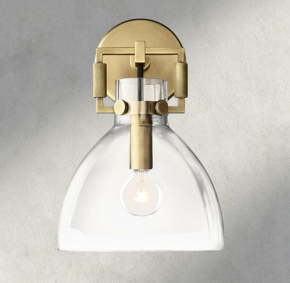 MACHINIST GLASS CLOCHE SCONCE 8", 10"
