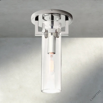 Nickle MACHINIST GLASS CYLINDER FLUSHMOUNT