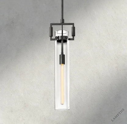 12" / Bronze Machinist Glass Cylinder Pendant 12", 22"