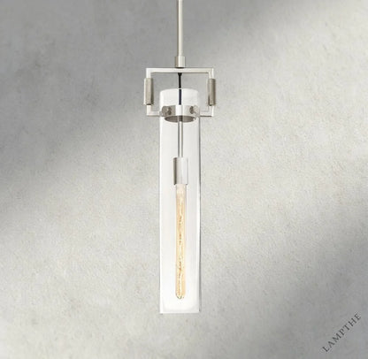 12" / Nickle Machinist Glass Cylinder Pendant 12", 22"