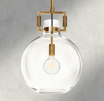 10" / Brass MACHINIST GLASS GLOBE PENDANT 10", 14", 18"