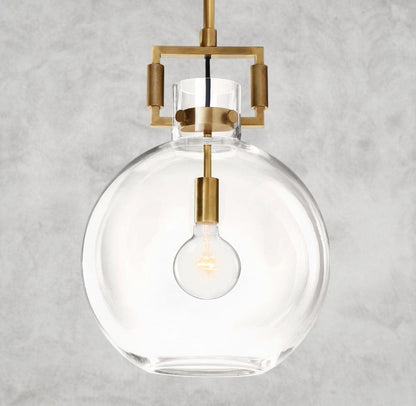 10" / Brass MACHINIST GLASS GLOBE PENDANT 10", 14", 18"