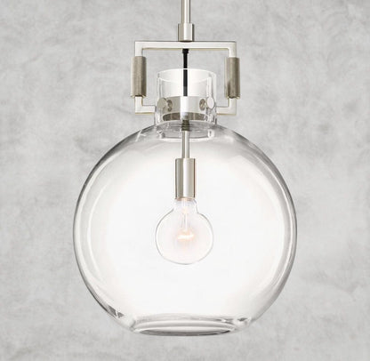 10" / Nickle MACHINIST GLASS GLOBE PENDANT 10", 14", 18"