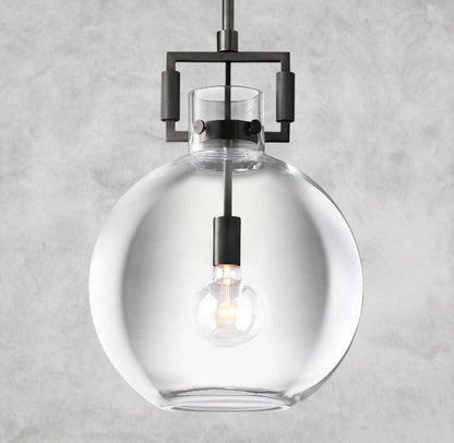 10" / Bronze MACHINIST GLASS GLOBE PENDANT 10", 14", 18"