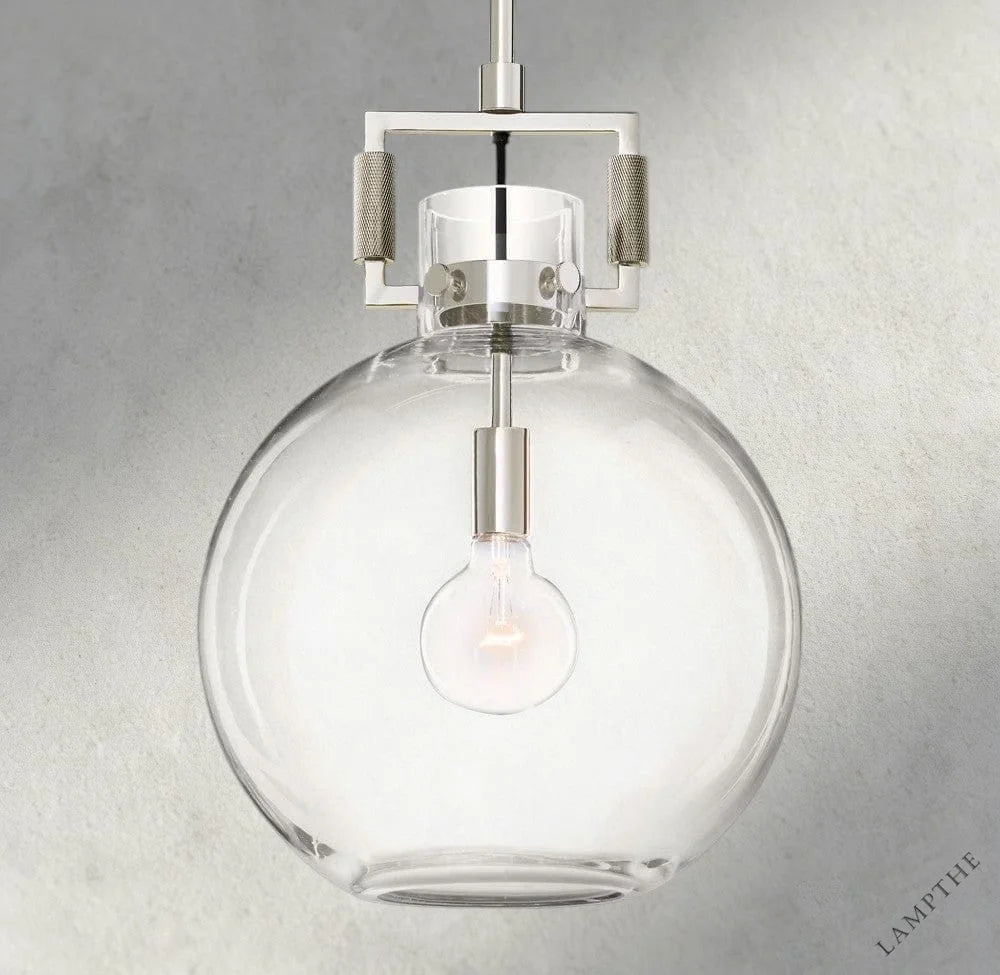 10" / Nickle MACHINIST GLASS GLOBE PENDANT 10", 14", 18"