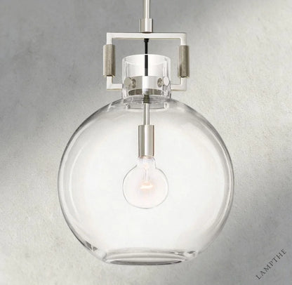 10" / Nickle MACHINIST GLASS GLOBE PENDANT 10", 14", 18"