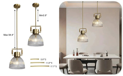 14" / Brass MACHINIST PRISMATIC CLOCHE PENDANT 10", 14", 18"