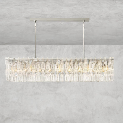 Nickle Marignan Rectangular Chandelier 60"