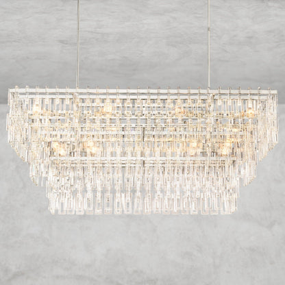 60" / Nickle Marignan Tiered Rectangular Chandelier 60", 72"