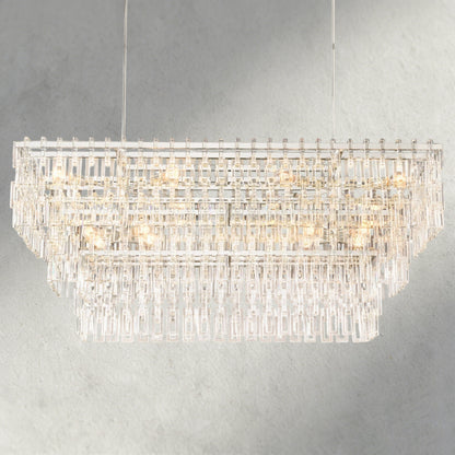 60" / Nickle Marignan Tiered Rectangular Chandelier 60", 72"