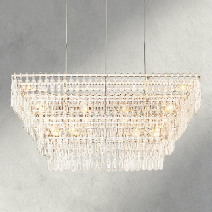 72" / Nickle Marignan Tiered Rectangular Chandelier 60", 72"