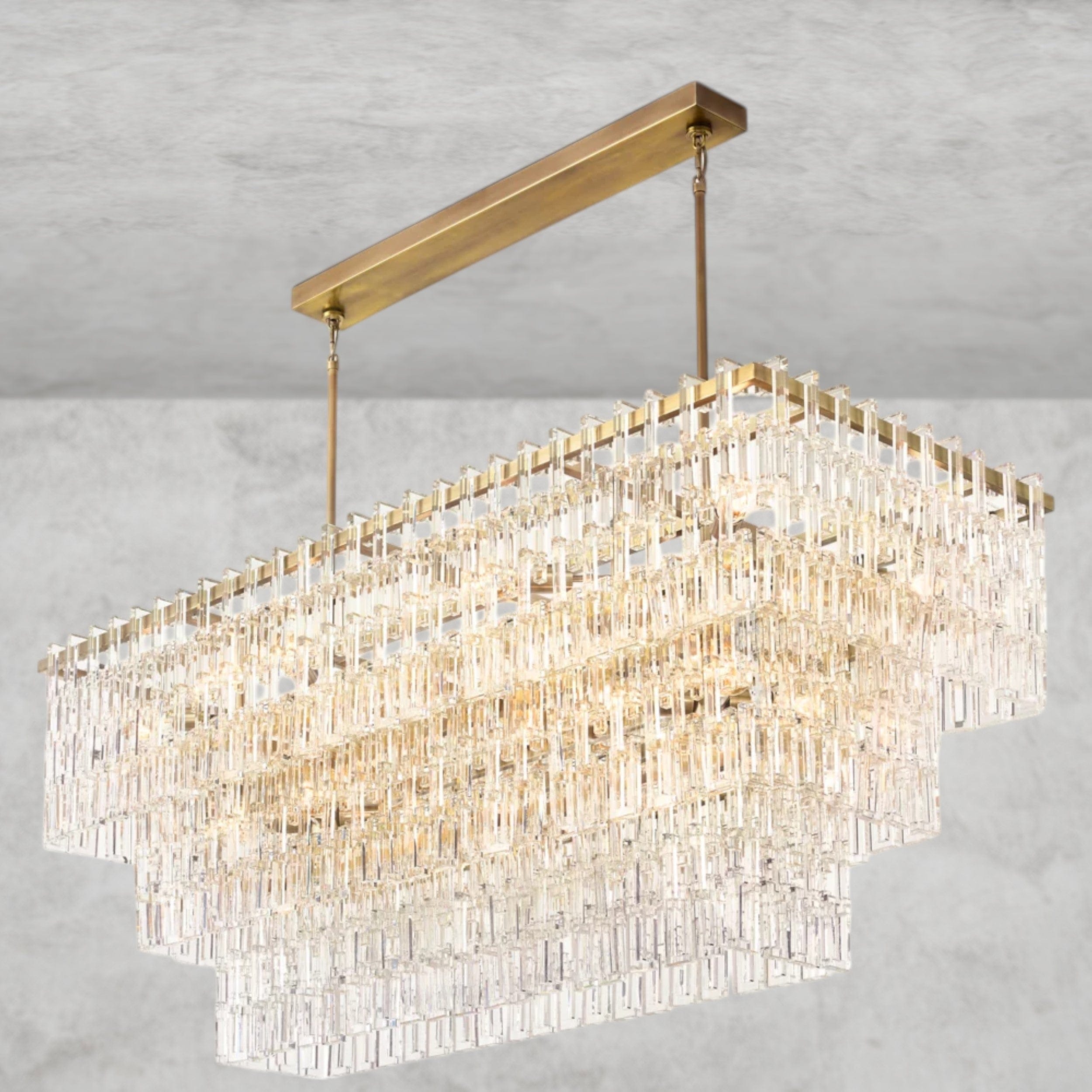 Marignan Tiered Rectangular Chandelier 60", 72"