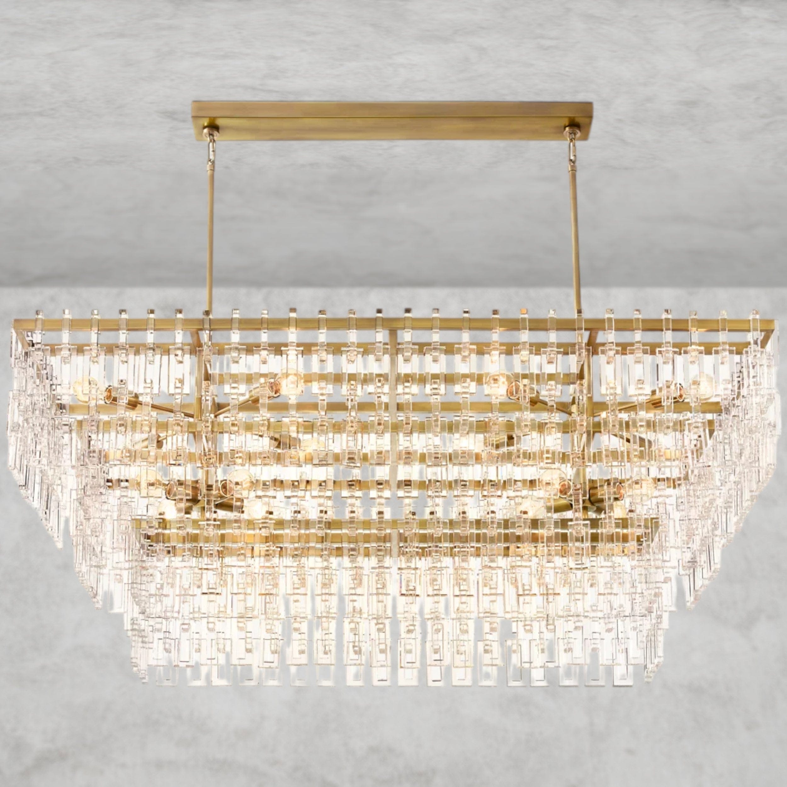 Marignan Tiered Rectangular Chandelier 60", 72"