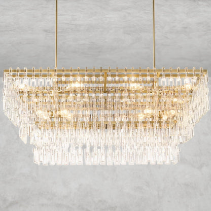 60" / Brass Marignan Tiered Rectangular Chandelier 60", 72"