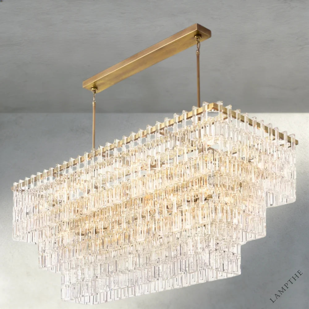 Marignan Tiered Rectangular Chandelier 60", 72"